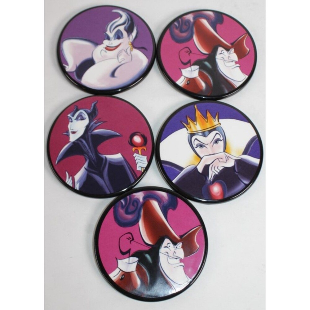 Vintage Disney Villains Ceramic Coaster Set Rare Disney Direct #64048